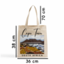 Product Size Chart Beige Tote Bag - Dimensions 36x38x70cm