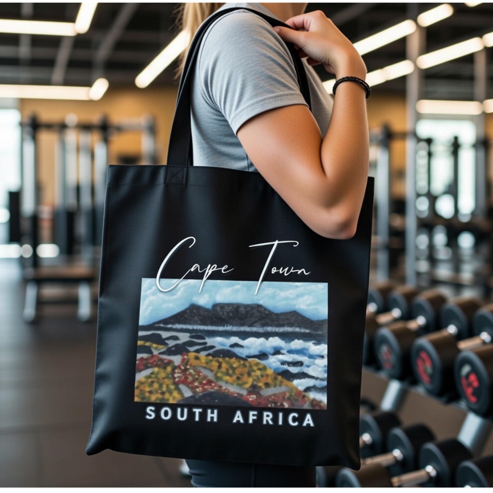 Black Cape Town SA Tote Bag by Rene Tesner mockup