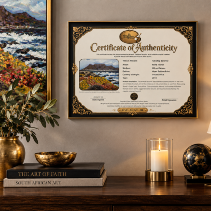 Digital Certificate of Authenticity - Tabletop Serenity by René Tesner - Downloadable Product