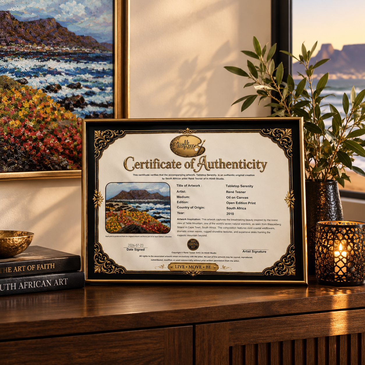 Digital Certificate of Authenticity - Tabletop Serenity by René Tesner - Downloadable Product