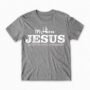 In Him® Premium Mens T-Shirt, White In Him® Jesus Registered Trademarked Design on a Grey T-Shirt - Round Neck