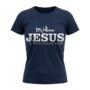 In Him® Jesus, Acts17:28, White Registered Trademark Design on a Navy, Round Neck, Woman's Classic T-Shirt