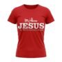 In Him® Jesus, Acts17:28, White Registered Trademark Design on a Red, Round Neck, Woman's Classic T-Shirt