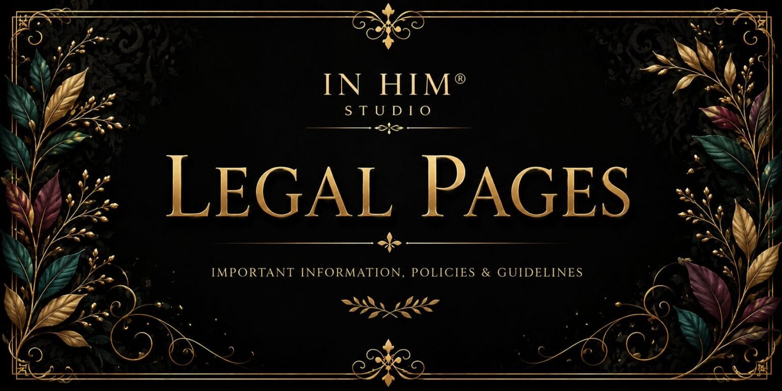 In Him® Studio - Legal Pages Banner (Informative and Decorative)