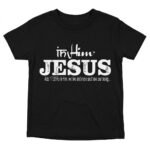 In-Him®-Jesus-Acts17v28-Registered Trademark Design, White-font on Black-Kids-Promo -T-Shirt-Round-Neck