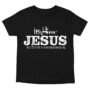 In-Him®-Jesus-Acts17v28-Registered Trademark Design, White-font on Black-Kids-Promo -T-Shirt-Round-Neck