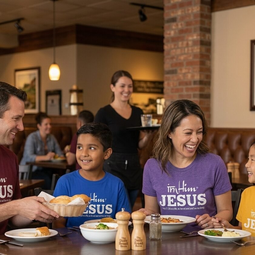 In-Him®-Jesus-Acts17v28-Registered Trademark Design, White-font on various colour-Kids-Promo -T-Shirts-Round-Neck - mockup
