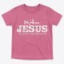 In-Him®-Jesus-Acts17v28-Registered Trademark Design, White-font on Pink-Kids-Promo -T-Shirt-Round-Neck