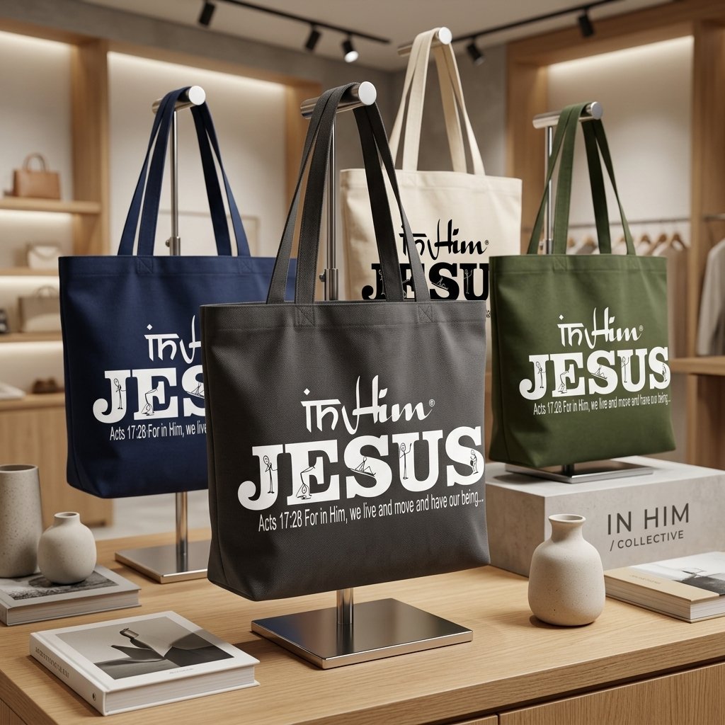 In Him® Jesus - Acts 17v28 - Tote Bag - Black - Shop