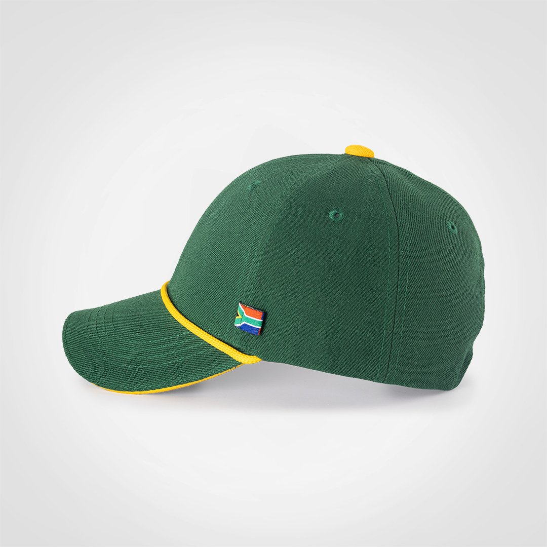 Kids SA Spirit Cap-side view of cap showcasing South Africa's flag detail