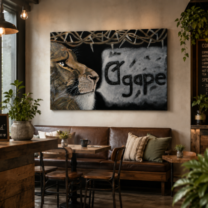 Lion of Judah - René Tesner Art - High Quality Print on Stretched Canvas - Coffee Shop (Decorative and informative)