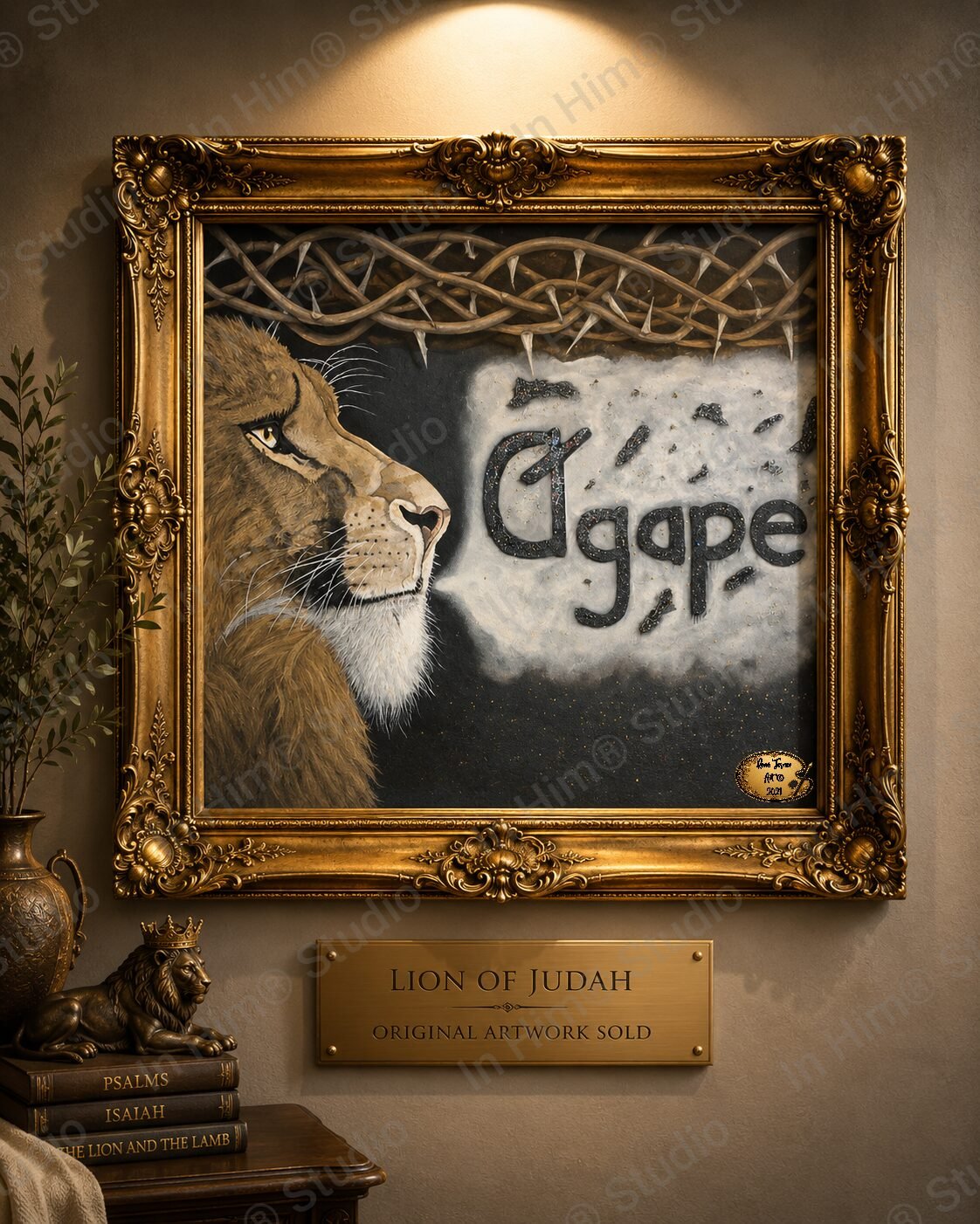 Lion of Judah - René Tesner Art© - In Him® Studio - Watermark Gallery Image (Informative and Decorative)