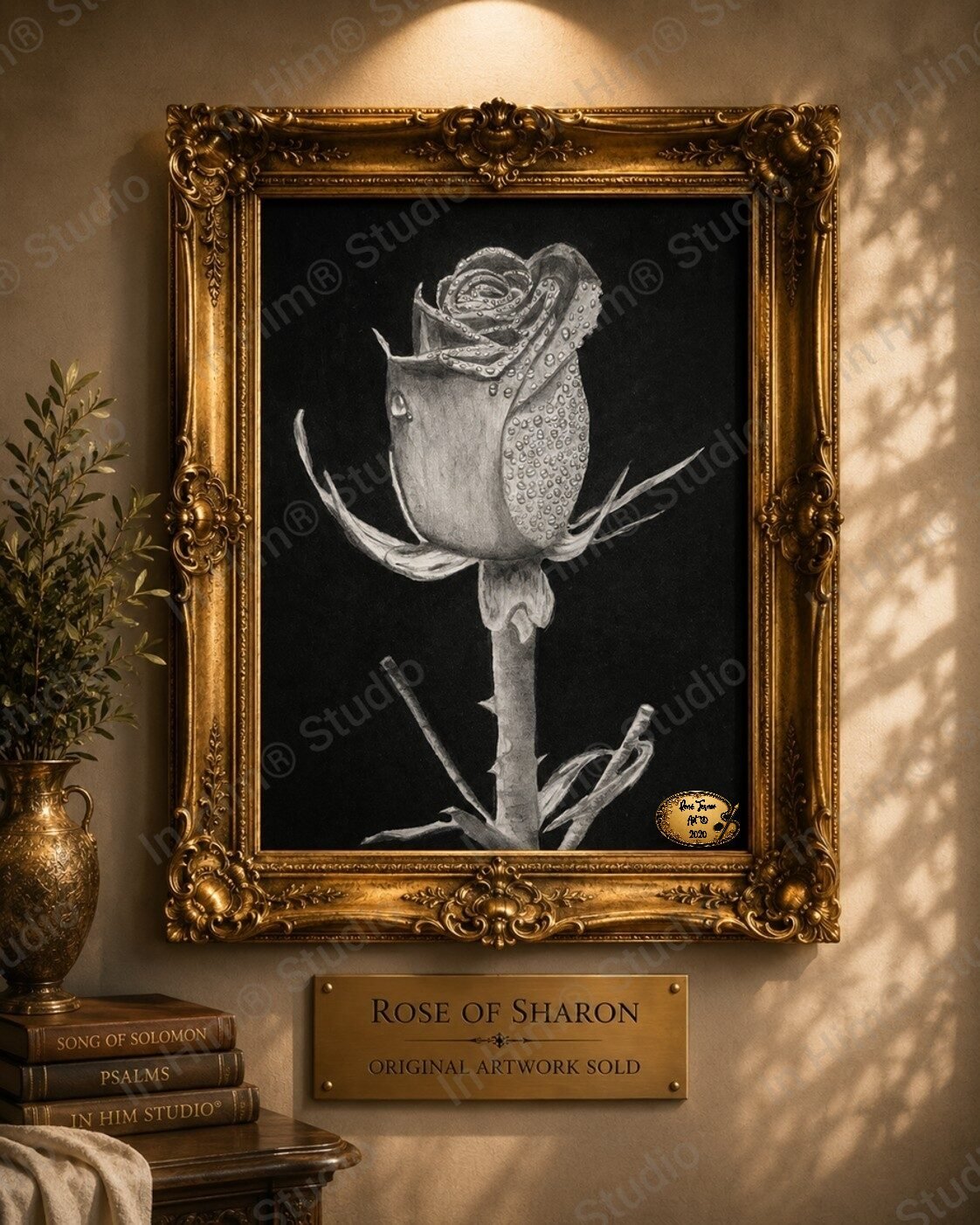 Rose of Sharon - René Tesner Art© - In Him® Studio - Watermark Gallery Image (Informative and Decorative)