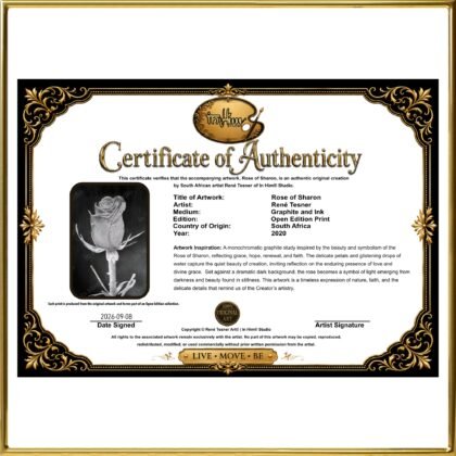 Digital Certificate of Authenticity - Rose of Sharon by René Tesner - Digital Download