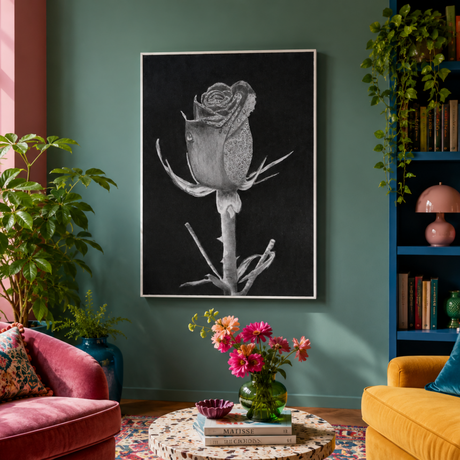 René Tesner Art | Rose of Sharon - High Quality Print on Stretched Canvas - Product with various sizes