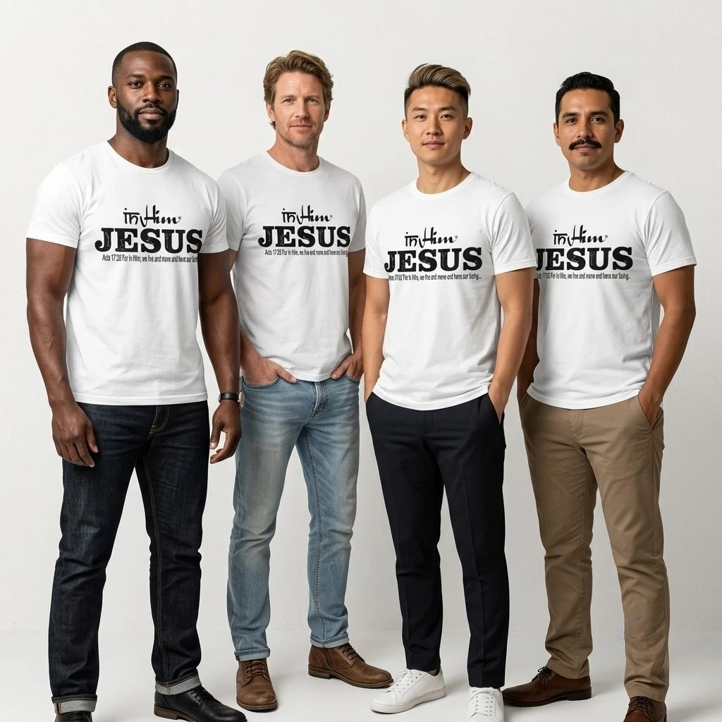 In Him® Black Signature Collection - Mens Premium T-Shirt - White - Product